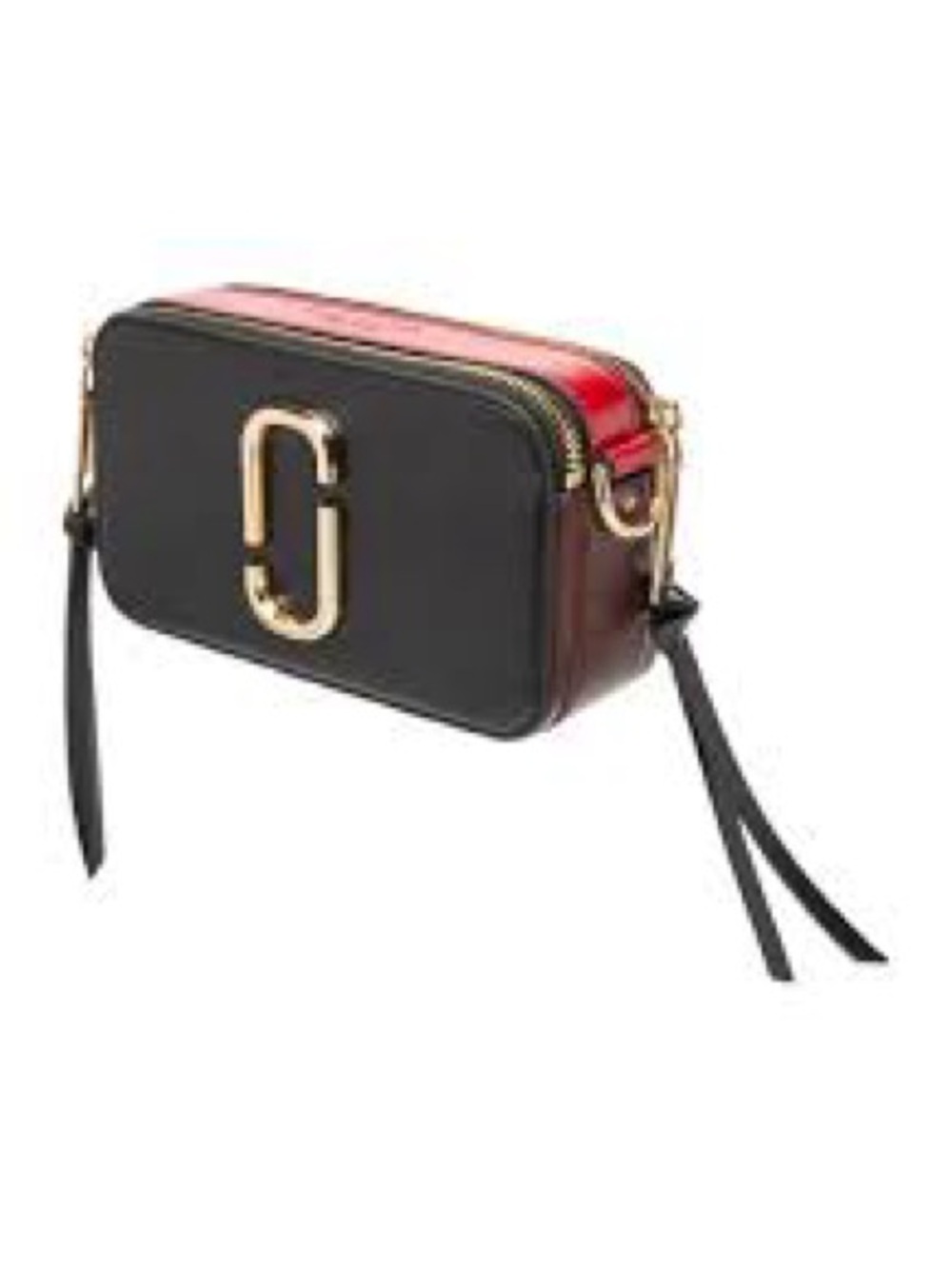 Marc Jacobs Black and Red Leather Crossbody Camera Bag